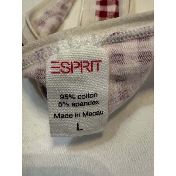 NWOT Esprit Cotton Gingham Thong – Red & White – Size L - Picture 3 of 3